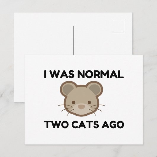Ik was normaal twee katten geleden briefkaart (Voorkant / Achterkant)