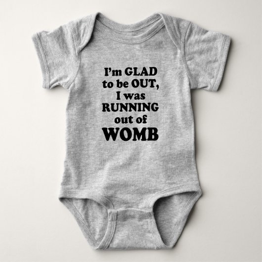 Ik was op weg uit een Womb Baby Newborn Bodysuit. Romper (Voorkant)
