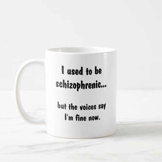 Ik was schizofreen... koffiemok (Links)
