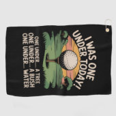 Ik was vandaag één onder par, grappige golf liefhe golfhanddoek (Horizontaal)