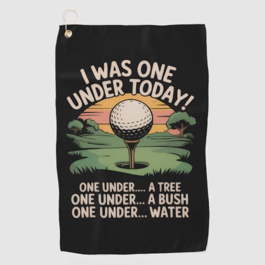 Ik was vandaag één onder par, grappige golf liefhe golfhanddoek (Voorkant)