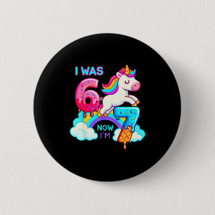 Ik Was Zes Nu Zeven IJsdruppel Eenhoorn 67 Meme Ronde Button 5,7 Cm