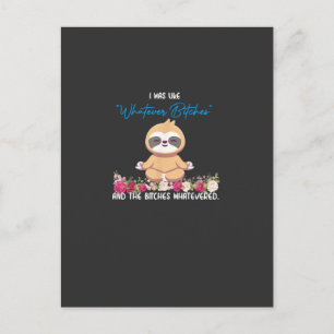 Ik Was Zo Van Whatever Tee Luiaard Yoga Mediterend Briefkaart