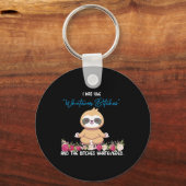 Ik Was Zo Van Whatever Tee Sloth Yoga Mediterende Sleutelhanger (Voorkant)