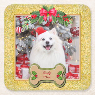 Ik Wauw Je Een Prettig Kerstfeest Persoonlijk Hond Kartonnen Onderzetters