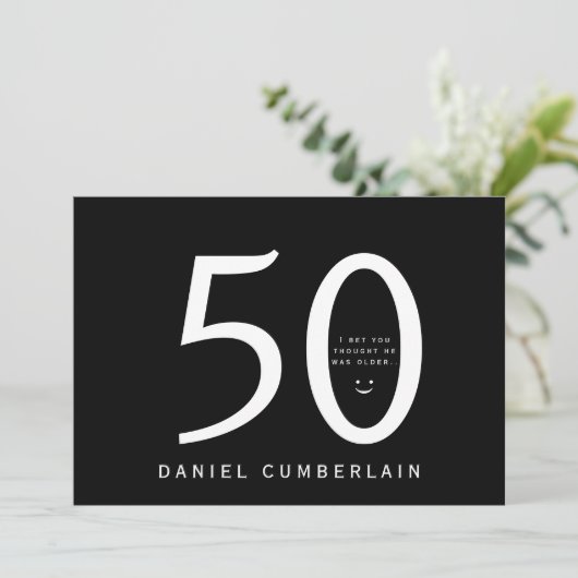 Ik wed dat je dacht dat hij ouder was. kaart (Staand voorkant)