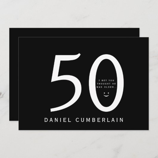 Ik wed dat je dacht dat hij ouder was. kaart (Voorkant / Achterkant)