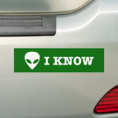 IK WEET (Alien UFO) Bumpersticker (Op auto)