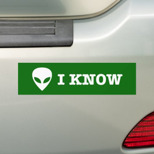 IK WEET (Alien UFO) Bumpersticker (Op auto)