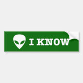 IK WEET (Alien UFO) Bumpersticker (Voorkant)
