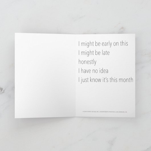 "Ik weet alleen dat het deze maand is" Kaart (Binnen)