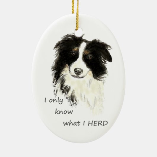 Ik weet alleen wat ik Rand Collie Dog Quote betaal Keramisch Ornament (Achterkant)
