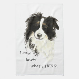 Ik weet alleen wat ik Rand Collie Dog Quote betaal Theedoek