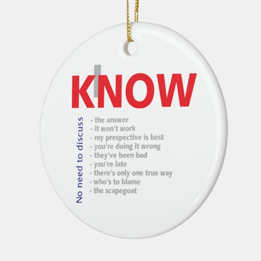 Ik weet alles keramisch ornament (Links)