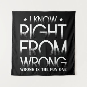 Ik weet dat gelijk van fout verkeerd is de leuke wandkleed