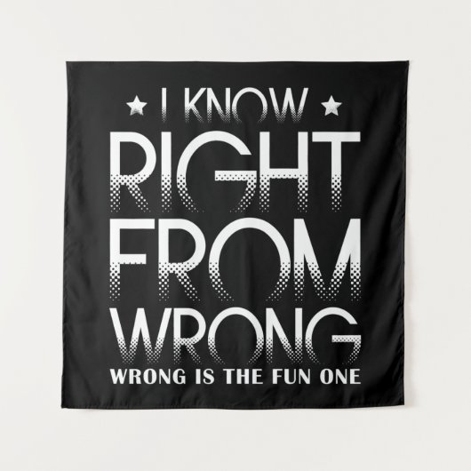 Ik weet dat gelijk van fout verkeerd is de leuke wandkleed (Voorkant)