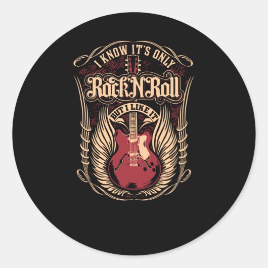 Ik weet dat het alleen Rock on Roll is Ronde Sticker (Voorkant)