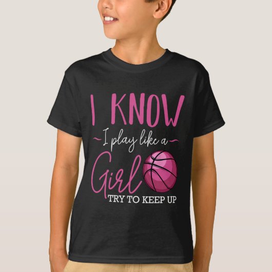 Ik weet dat ik als een basketbalcoach voor meisjes t-shirt (Voorkant)