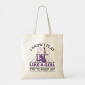 Ik weet dat ik als een meisje speel tote bag (Achterkant)