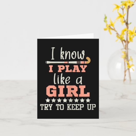 Ik weet dat ik als een meisje speel - Veldmuistoet Kaart (Gele Bloem)