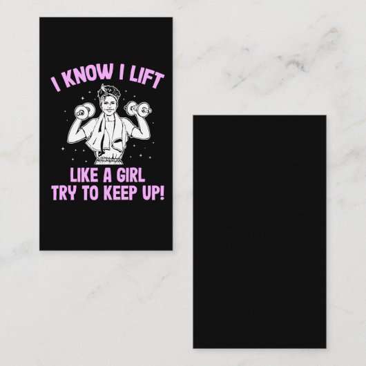 Ik weet dat ik als een vrouw van het meisje-Weight Visitekaartje (Voorkant / Achterkant)