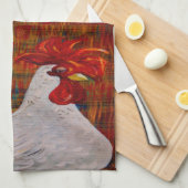 Ik weet dat ik een lieflijk witte Rooster ben Theedoek (Quarter Fold)