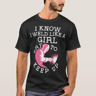 Ik weet dat ik las als een meisje, probeer bij te  t-shirt