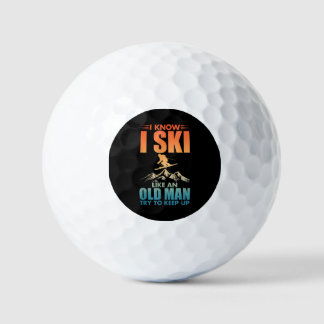 Ik weet dat ik ski als een oude man Funny Skier Re Golfballen