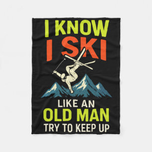 Ik weet dat ik ski - Grappige ski quotes Freestyle Fleece Deken