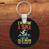 Ik weet dat ik ski - Grappige ski quotes Freestyle Sleutelhanger (Voorkant)