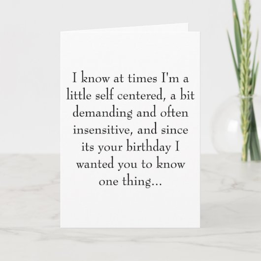 Ik weet dat ik soms een beetje egocentrisch ben, e kaart (Voorkant)