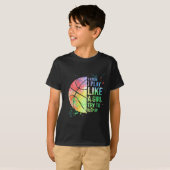 Ik weet dat ik speel als een meisje dat op Basketb T-shirt (Voorkant volledig)