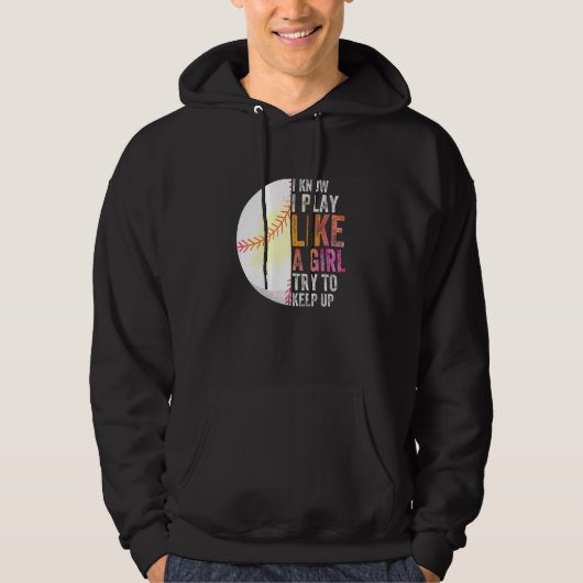 Ik weet dat ik speel als een meisje dat sport prob hoodie (Voorkant)