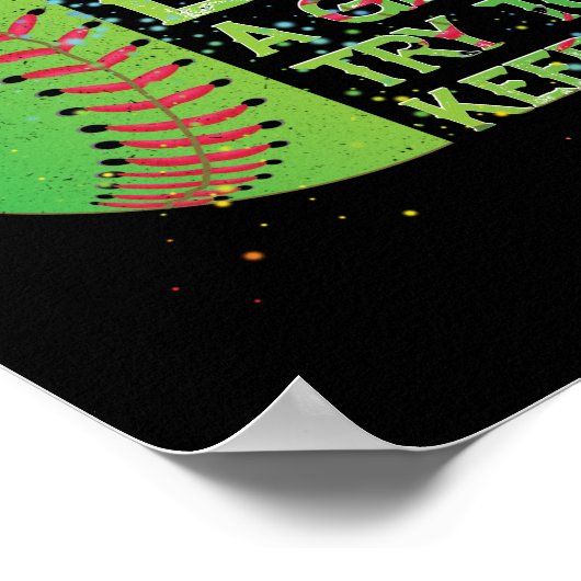 Ik weet dat ik speel als een meisje die softbal pr poster (Hoek)