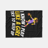 Ik weet dat ik speel als een meisje en probeer bij fleece deken (Voorkant (Horizontaal))