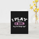 Ik weet dat ik speel als een meisje - Fun Sport Vo Kaart (Gele Bloem)