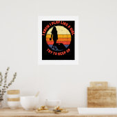 Ik weet dat ik speel als een meisje retro cornhole poster (Keuken)