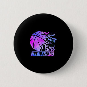 Ik weet dat ik speel als een meisje - Sketll Playe Ronde Button 5,7 Cm