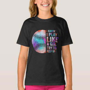 ik weet dat ik speel als een meisje . t-shirt