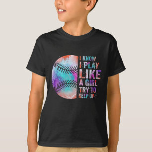 ik weet dat ik speel als een meisje . t-shirt