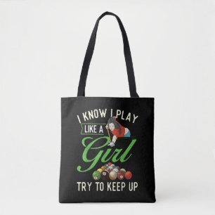Ik weet dat ik speel als een meisje - Vrouwelijk p Tote Bag