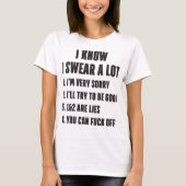 Ik weet dat ik veel grappige Rude Birthday Novelty T-shirt (Voorkant)