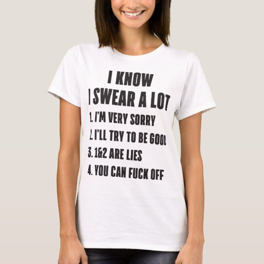 Ik weet dat ik veel grappige Rude Birthday Novelty T-shirt (Voorkant)