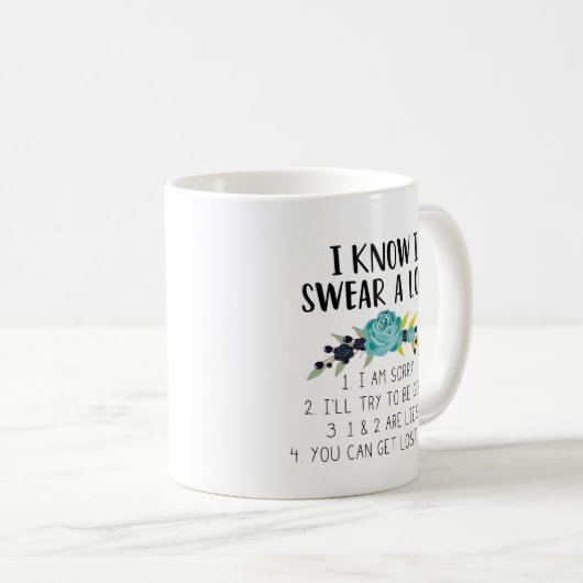 Ik weet dat ik veel zweet | Funny Quote Text & Flo Koffiemok (Voorkant rechts)