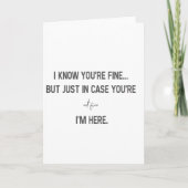 Ik weet dat je in orde bent. kaart (Voorkant)