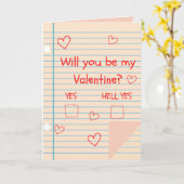 Ik weet dat je ja zou zeggen. Funny Valentijn Card Kaart (Gele Bloem)