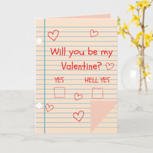 Ik weet dat je ja zou zeggen. Funny Valentijn Card Kaart (Gele Bloem)