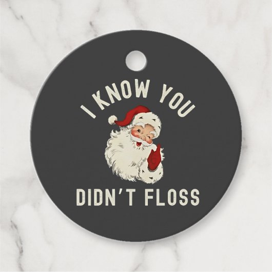 Ik weet dat je niet flossen kerst tandheelkundige bedankjes labels (Voorkant)