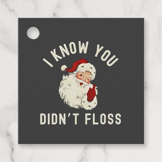 Ik weet dat je niet flossen kerst tandheelkundige bedankjes labels (Voorkant)