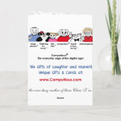 Ik weet deze verjaardagskaart laat is kaart (Achterkant)